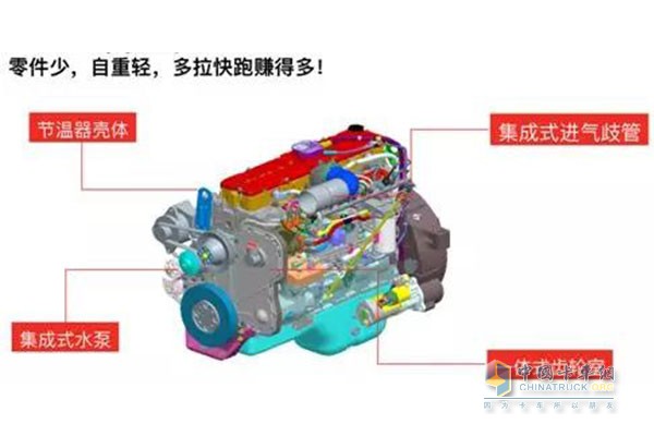 東風康明斯ISL9.5發(fā)動機自重輕，多拉快跑賺得多！