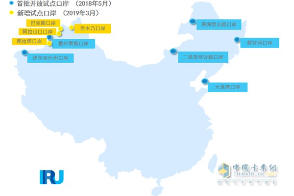 10個(gè)TIR試點(diǎn)口岸中，有6個(gè)位于新疆